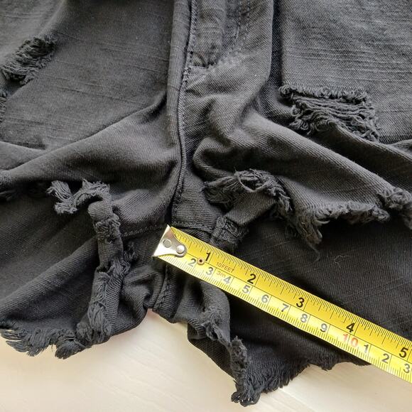 Dance & Marvel Distressed Paperbag Shorts S black shoestring belt mid rise - Picture 12 of 13